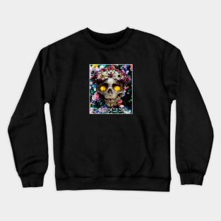 skull with flowers Crewneck Sweatshirt